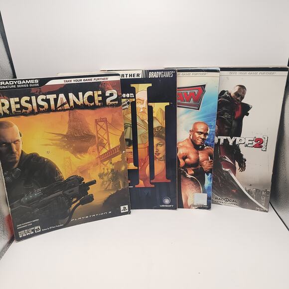 Brady Games Lot of 4 Guides Resistance 2 Prototype 2 XIII WWE Smackdown vs RAW - Picture 1 of 15